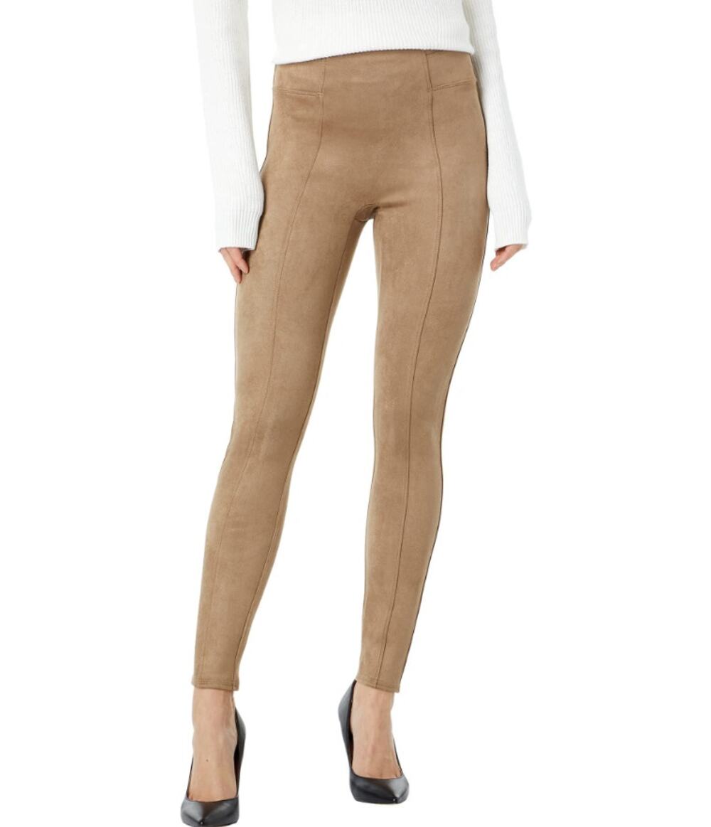 Spanx Faux Suede Leggings Pull-On Skinny Pant High Rise Tan Womens Plus Size 1X